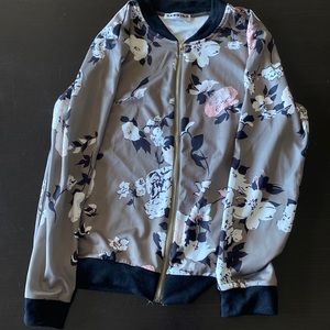 Green And Floral Ecowish Jacket Size Large